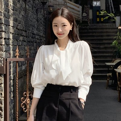 메이빈 러플 타이 블라우스 bs7892