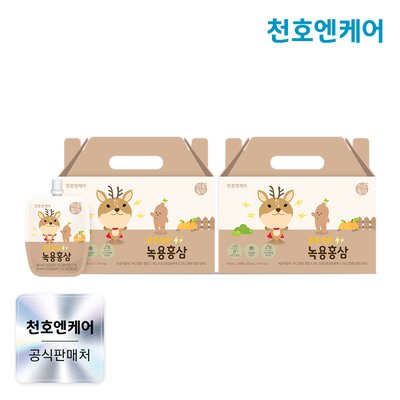 천호엔케어 녹용전지 6년근홍삼액 어린이 튼튼쑥쑥 녹용홍삼 40ml 30포, 2개