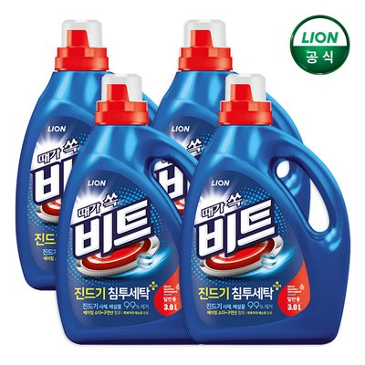 비트 액체세제 진드기 세탁 3L 본품x4개 / 진드기사체 배설물 99%제거,세척력