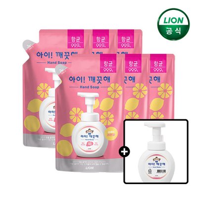 아이깨끗해 핸드워시 200ml 리필x6개+250ml 공용기
