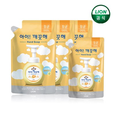 아이깨끗해 핸드워시 리필 450mlx3개+200ml 리필 / 손세정제