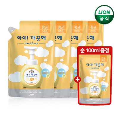 아이깨끗해 핸드워시 순향 450ml 리필 x 4개+100ml 리필 / 손세정제