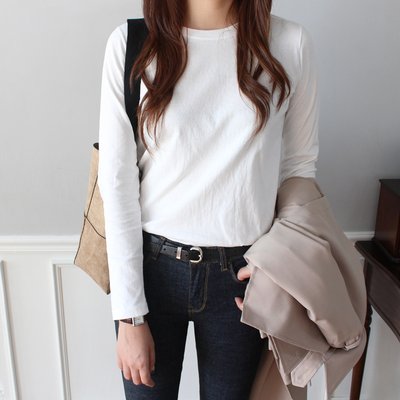 1+1 데일리 베이직 이너 레이어드 여자 긴팔티 기본 봄 여성 티셔츠 면 라운드