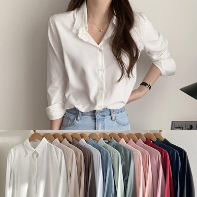 링클프리 여성 블라우스 봄 셔츠 블라우스 여자 셔츠 화이트브라우스 빅사이즈