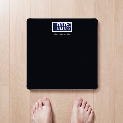 노바리빙 컬러 백라이트 사각 미니 체중계 LCD 블랙 몸매관리