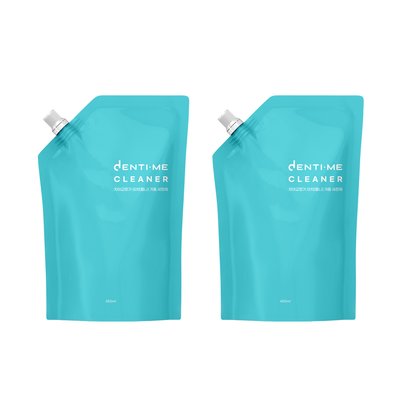 덴티미클리너 리필형 거품형 의치 틀니 세정제 치아 교정기 교정 유지장치 세척 450ml 2개