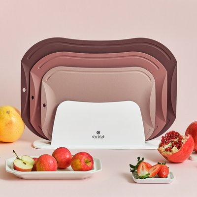 도블레 프리미어 칼집 안나는 도마 3종 선물세트(L+M+S) & 도마거치대