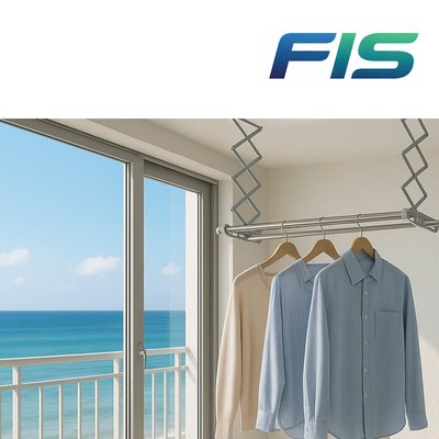 방문설치 FIS 천장형 LED 전동 빨래 건조대 송풍팬 리모컨 자동 승하강 안전센서 적용