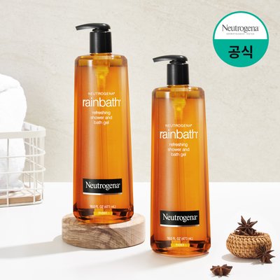 고급호텔스파 뉴트로지나 레인바스 바디워시 오리엔탈 엠버, 473ml, 2개