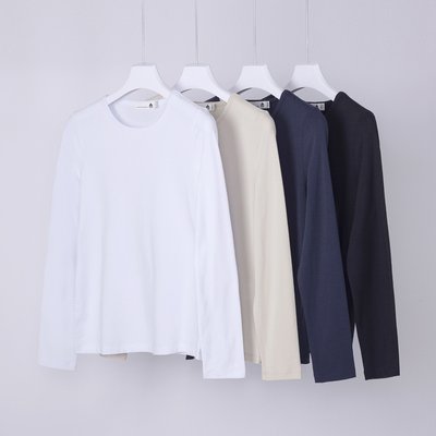 베이직하우스 2SET 여성 플로위 모달 스판 슬림핏 긴팔 티셔츠