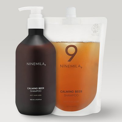 나인밀라 카밍비어 (맥주효모) 탈모샴푸 (+리필 추가선택) 자몽향, 500ml, 2개