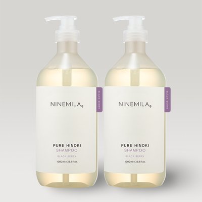 나인밀라 히노끼 샴푸 1000ml 대용량 사춘기 저자극 약산성 비건 퍼퓸 블랙베리향 2개