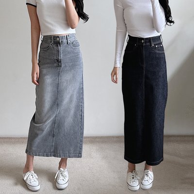 여성 청치마 롱 미니 스판 밴딩 키작녀 빅사이즈 데님스커트