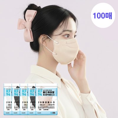 메디케이알 새부리형 데일리핏 KF94 대형 100매 황사마스크