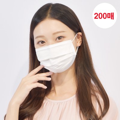 메디케이알 베이직핏 덴탈마스크 KF-AD 200매 L(대형), 백설기, 200개