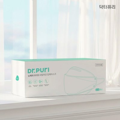 닥터퓨리 KFAD 뽑아쓰는 뉴케어 번들형 비말차단 입체마스크 50매 대형, 2개