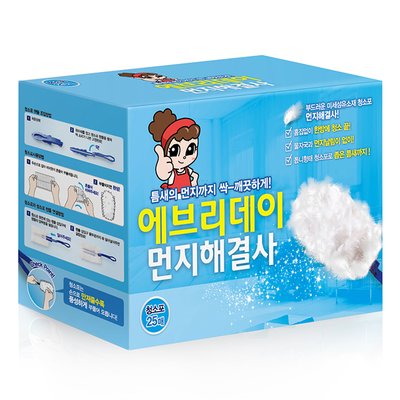 에브리데이 먼지해결사 정전기 먼지털이 떨이 떨이개 일회용 리필25매+핸들1개