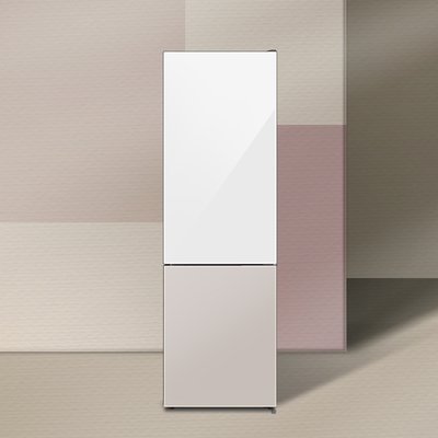 하이얼 아쿠아 글램글라스 스마트 콤비 냉장고 HRP255MDWE 244L 화이트+베이지