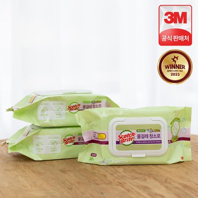 3M 스카치브라이트 더블액션 플러스 표준형 물걸레 청소포 리필 90매