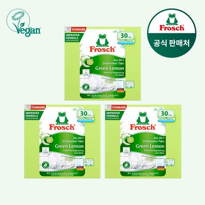프로쉬 친환경 식기세척기세제 18g 30개입, 그린레몬, 3개