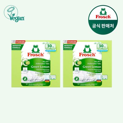 프로쉬 친환경 식기세척기세제 18g 30개입, 그린레몬, 2개