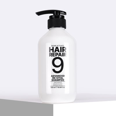 [바액] 헤어리페어9 어드밴스드 리바이탈 샴푸 [500ml] 비듬예방 가려움완화 탈모증상완화 풍성한거품 약산성