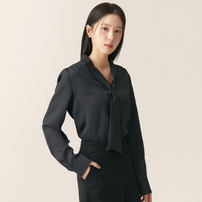[N배송] 로엠 베이직 고정타이 블라우스 RMBLF12R03