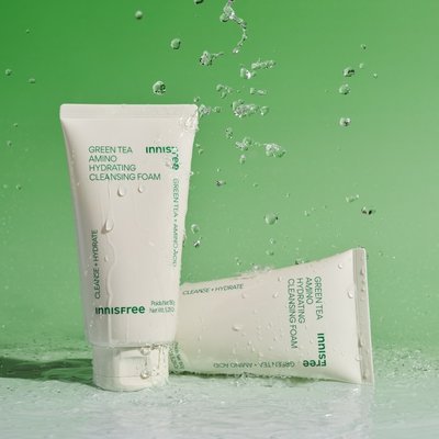 [더블구성] 이니스프리 그린티 아미노 수분 클렌징 폼 150ml, 2개
