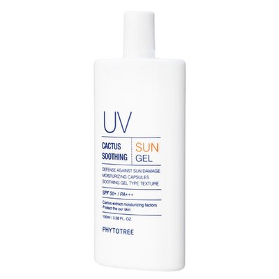 피토트리 선인장 수딩 아쿠아 선젤 100ml 얼굴 바디 피부 수분 진정 백탁 끈적임 없는 대용량 촉촉한 건성 지성 복합성  순한 민감성 바르는 자외선차단제 선크림 선로션