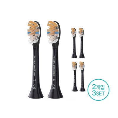 필립스 소닉케어 올인원 전동칫솔 A3 2개입 3세트 블랙 HX9092/91 3SET