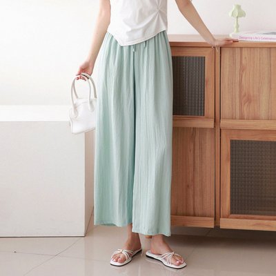 여름 지지미 와이드팬츠 여성 링클 밴딩 통바지 마실룩 바지 원데이핏 ONeday fit