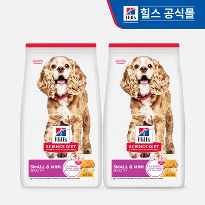 힐스 강아지사료 어덜트 11+ 스몰 앤 미니 2kg x 2개