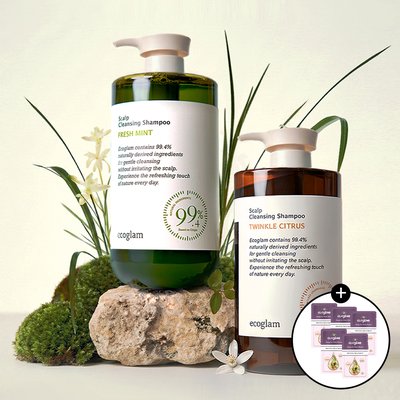 [1+1] 에코글램 스칼프 두피 클렌징 단백질 천연 샴푸 1000ml 프레쉬 민트,시트러스