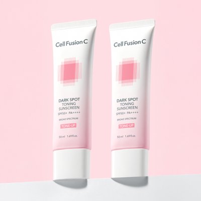 셀퓨전씨 잡티 토닝 썬스크린 50ml+50ml SPF50+ PA++++ / 자연스러운 밀착 톤업 베이스 선크림
