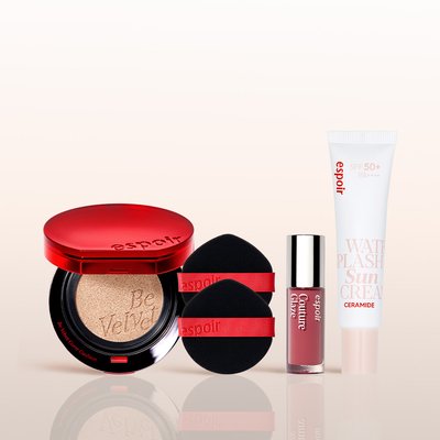 에스쁘아 비벨벳 커버쿠션13g SPF42 PA++ (미니 선크림 + 미니 틴트 #칠링칠링 + 추가 퍼프 1p)