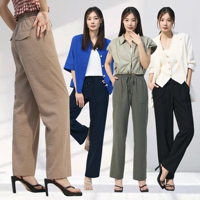 메시제이 올데이 팬츠 4종 여름 밴딩 일자 바지 슬랙스 빅사이즈 30대 여성 결혼식하객룩 정장