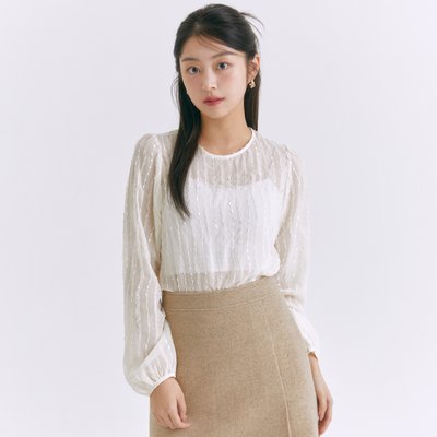 로엠 장식소재 블라우스 RMBLE4CR11