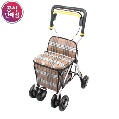 진산메디칼 다용도 접이식 노인보행기 어르신 어른 성인 성인용 실버카 할머니유모차 F-770
