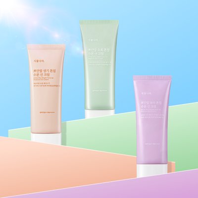 식물나라 뽀얀쌀 톤업 수분 선크림 100mL x 2개, SPF50+ PA++++