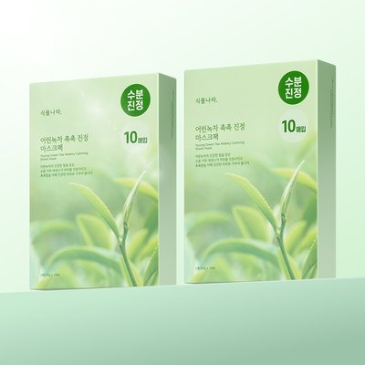 식물나라 어린녹차 촉촉 진정 마스크팩 10매, 2개