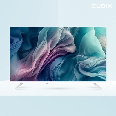 큐빅스 109cm(43인치) 4K UHD QLED TV 화이트 구글 스마트 티비 에너지1등급 고화질