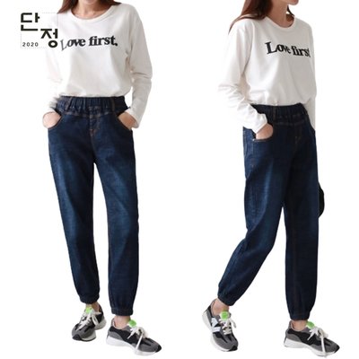 [단정2020]여자스판청 밴딩 조거청바지 여자청조거