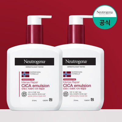 고보습바디로션 뉴트로지나 시카에멀젼 보습제 향료무첨가, 310ml, 2개