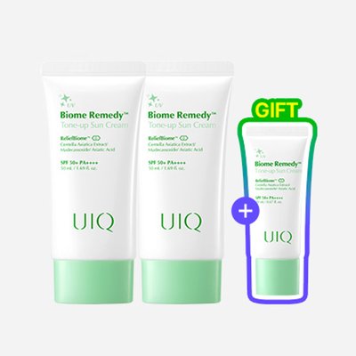 [희소마켓] 유이크 바이옴 레미디 톤업 선크림 그린 50ml, 2개 (+톤업선크림 그린 미니 20ml)