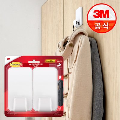 3M 코맨드 무타공 다용도 훅 특대형(6.8kg) 2개입 기획팩 가방걸이 신학기 필수템