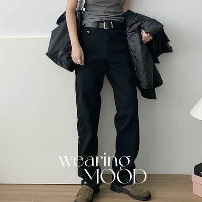 아웃핏 클래식 팬츠 슬림 일자핏 탄탄 청바지 블랙진