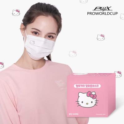 [PWX]헬로키티 화이트 중형마스크Q 100매