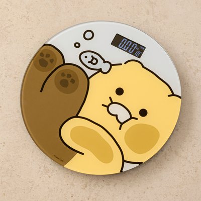 카카오프렌즈 원형 체중계 춘식이 홈 캐릭터 스마트 체지방 체중관리 가정용 강화유리 LED