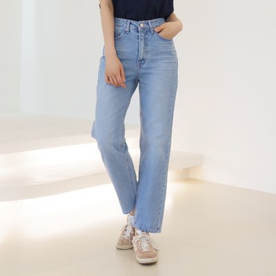핑크스티치 일자핏 청바지 데님팬츠 키작녀 스트레이트