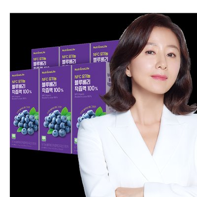 뉴트리원 NFC 유기농 블루베리 착즙 액 100% 안토시아닌 즙 주스 14포, 6개